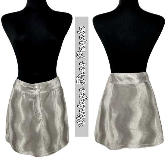 EUC Free People Metallic Mini Skirt *Vintage Y2K/90s* - Picture 5 of 15